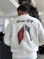 White Members Embroidered Oversized Sweatshirt RES-5016