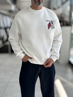 White Members Embroidered Oversized Sweatshirt RES-5016