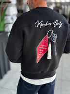 Black Members Embroidered Oversized Sweatshirt RES-5016