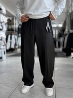 Black Accessory Detail Baggy Sweatpants WE-5137