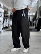 Black Accessory Detail Baggy Sweatpants WE-5137