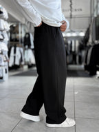 Black Accessory Detail Baggy Sweatpants WE-5137