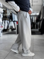 Gray Accessory Detail Baggy Sweatpants WE-5137