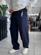 Navy Accessory Detail Baggy Sweatpants WE-5137