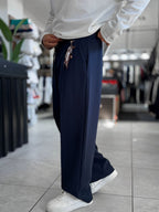 Navy Accessory Detail Baggy Sweatpants WE-5137