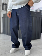 Navy Stitched Skater Jeans WE-3422
