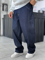 Navy Stitched Skater Jeans WE-3422