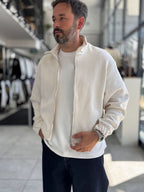 Beige Knitted Zip-Up Knit Sweatshirt HM-