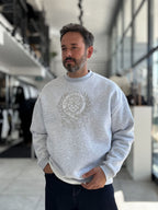 Light Gray Tennis Crest Embroidered Sweatshirt HM