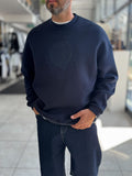 Navy Tennis Crest Embroidered Sweatshirt HM