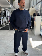 Navy Tennis Crest Embroidered Sweatshirt HM