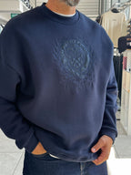 Navy Tennis Crest Embroidered Sweatshirt HM