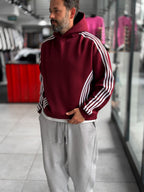 Burdungy Striped Detail Hooded Sweatshirt HM