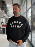 Black Unknown Embroidered Oversized Sweatshirt HM-