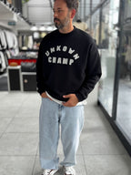 Black Unknown Embroidered Oversized Sweatshirt HM-