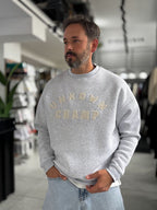 Light Gray Unknown Embroidered Oversized Sweatshirt HM-