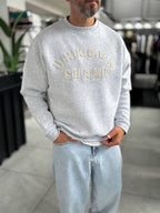 Light Gray Unknown Embroidered Oversized Sweatshirt HM-