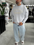Light Gray Unknown Embroidered Oversized Sweatshirt HM-