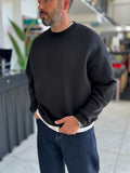 Black My Embossed Oversized Sweatshirt HM-