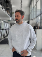 Light Gray My Embossed Oversized Sweatshirt HM-