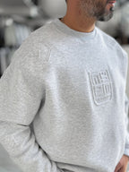 Light Gray My Embossed Oversized Sweatshirt HM-