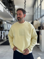Yellow My Embossed Oversized Sweatshirt HM-