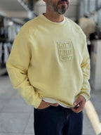Yellow My Embossed Oversized Sweatshirt HM-