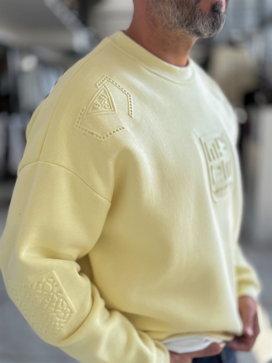 Yellow My Embossed Oversized Sweatshirt HM-