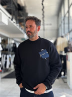 Black 114 Street Embroidered Oversized Sweatshirt HM-
