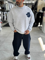 Light Gray 114 Street Embroidered Oversized Sweatshirt HM-