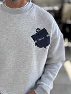 Light Gray 114 Street Embroidered Oversized Sweatshirt HM-