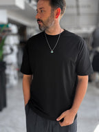 Black Regular Fit Basic T-Shirt MRK-2762