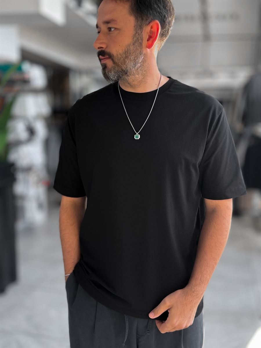 Black Regular Fit Basic T-Shirt MRK-2762