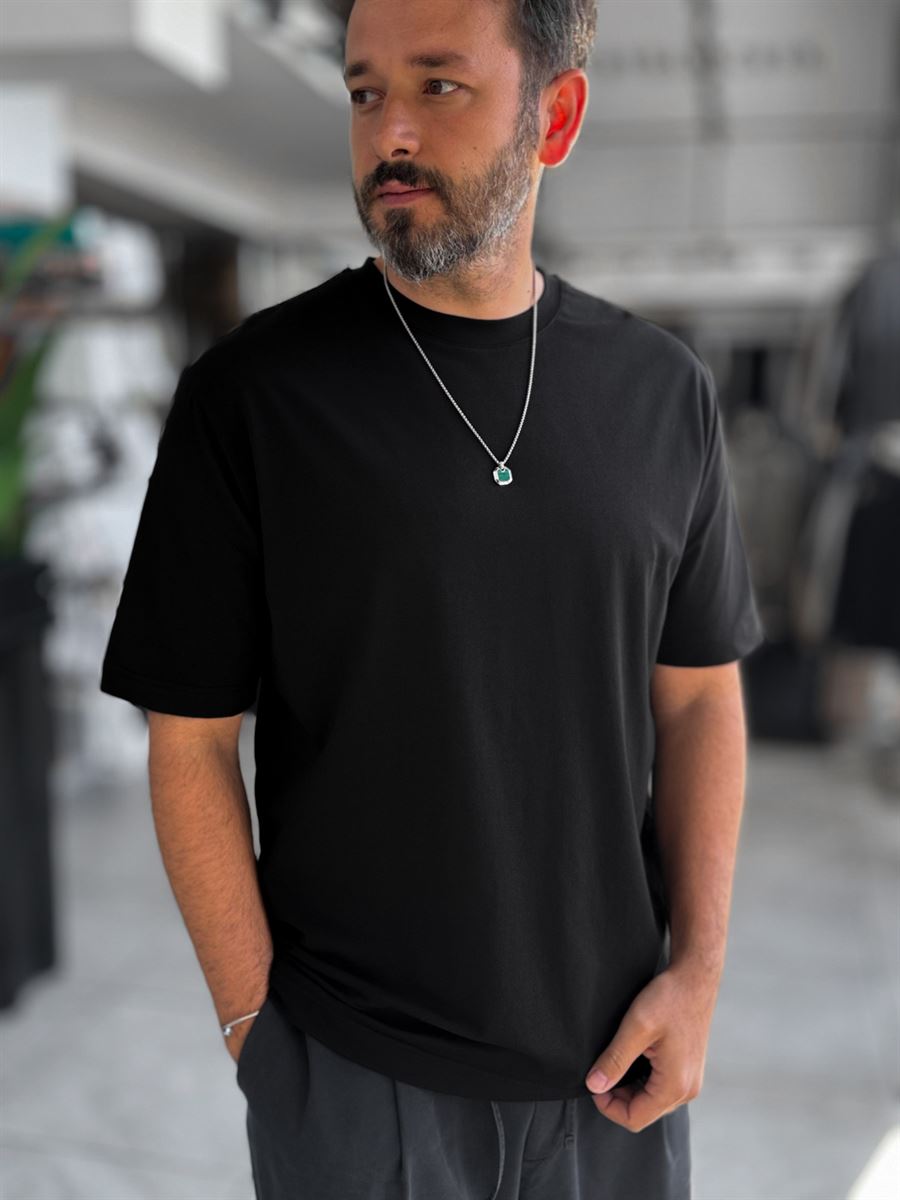 Black Regular Fit Basic T-Shirt MRK-2762