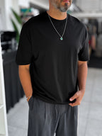 Black Regular Fit Basic T-Shirt MRK-2762