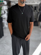 Black Regular Fit Basic T-Shirt MRK-2762