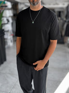 Black Regular Fit Basic T-Shirt MRK-2762