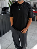 Black Regular Fit Basic T-Shirt MRK-2762