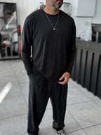 Black Washed Modal Fabric Sweatshirt MRK-2863