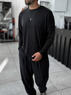 Black Washed Modal Fabric Sweatshirt MRK-2863