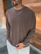 Brown Washed Modal Fabric Sweatshirt MRK-2863