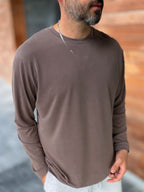 Brown Washed Modal Fabric Sweatshirt MRK-2863