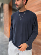 Navy Washed Modal Fabric Sweatshirt MRK-2863