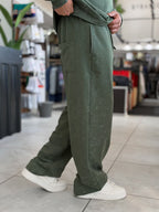 Khaki Washed Straight-Leg Sweatpants RSP