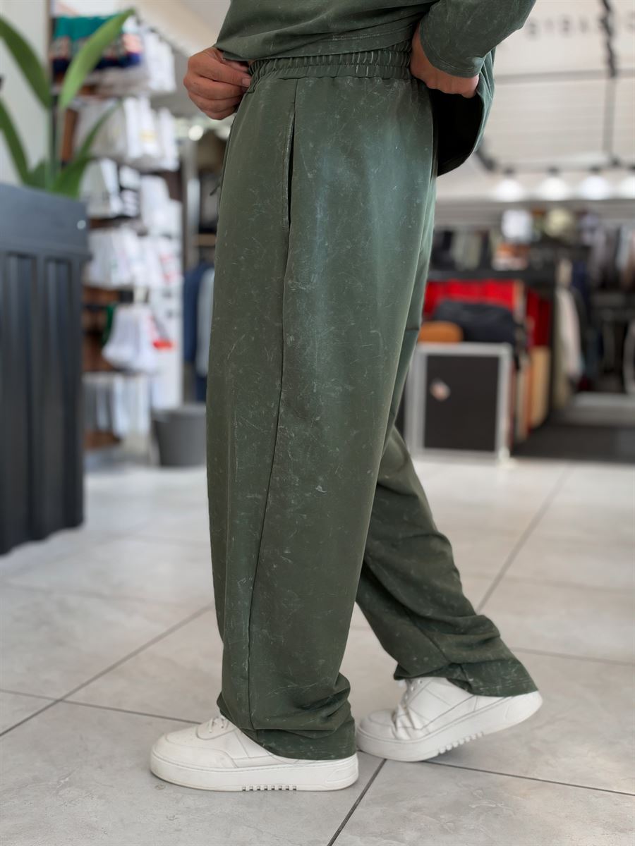 Khaki Washed Straight-Leg Sweatpants RSP