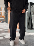 Black Washed Straight-Leg Sweatpants RSP