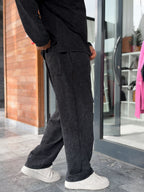 Black Washed Straight-Leg Sweatpants RSP