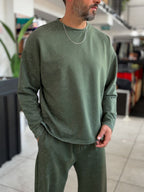 Khaki Washed Oversized Sweatshirt RSP