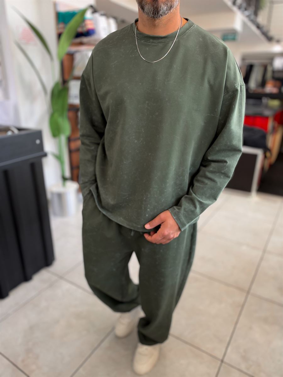 Khaki Washed Oversized Sweatshirt RSP