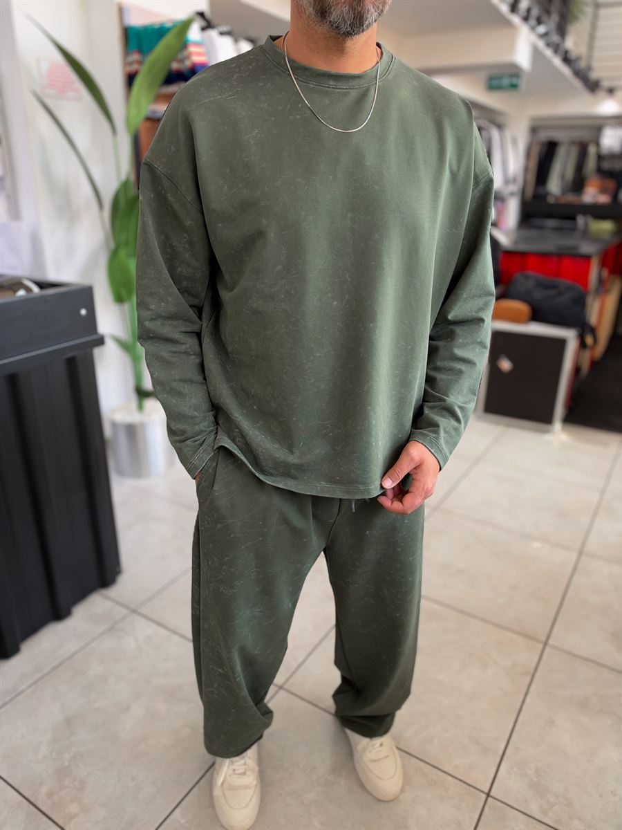 Khaki Washed Oversized Sweatshirt RSP